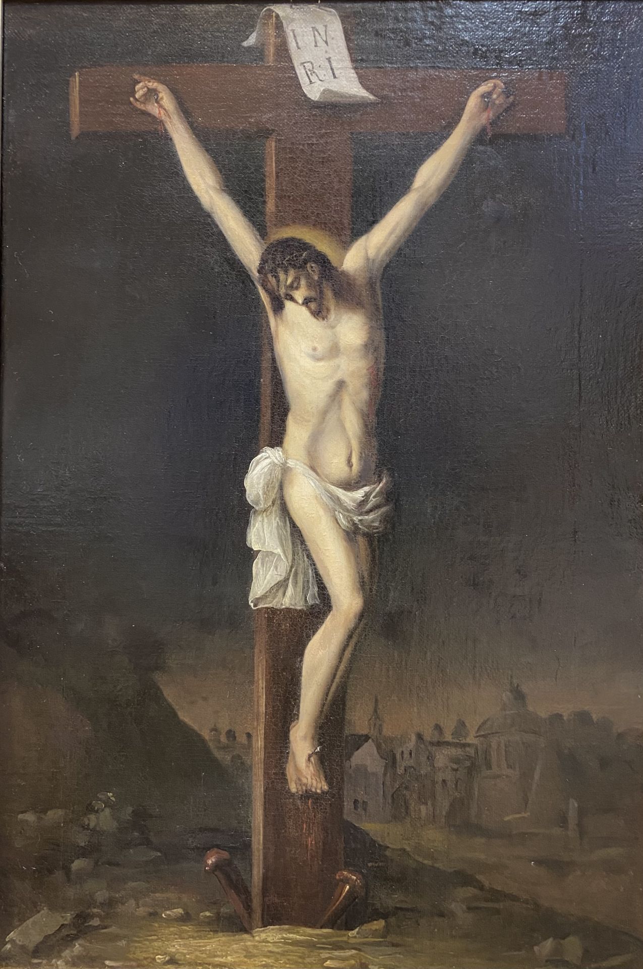 NIEDERLÄNDISCHER KÜNSTLER: Jesus Christus am Kreuz auf Golgatha, - Image 2 of 2