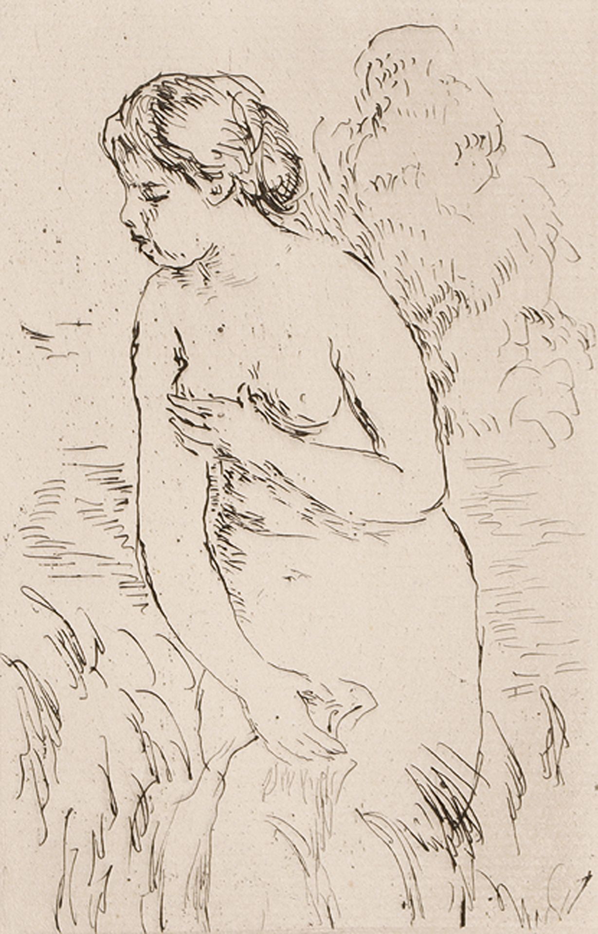 AUGUSTE RENOIR: Baigneuse debout, à mi-Jambes.