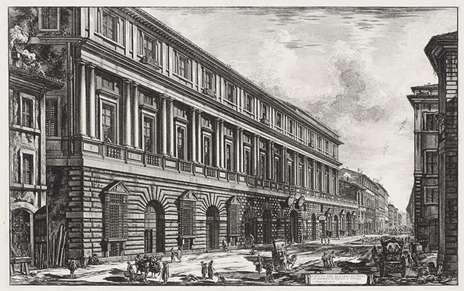 GIOVANNI BATTISTA PIRANESI: Veduta del Palazzo Stopani.