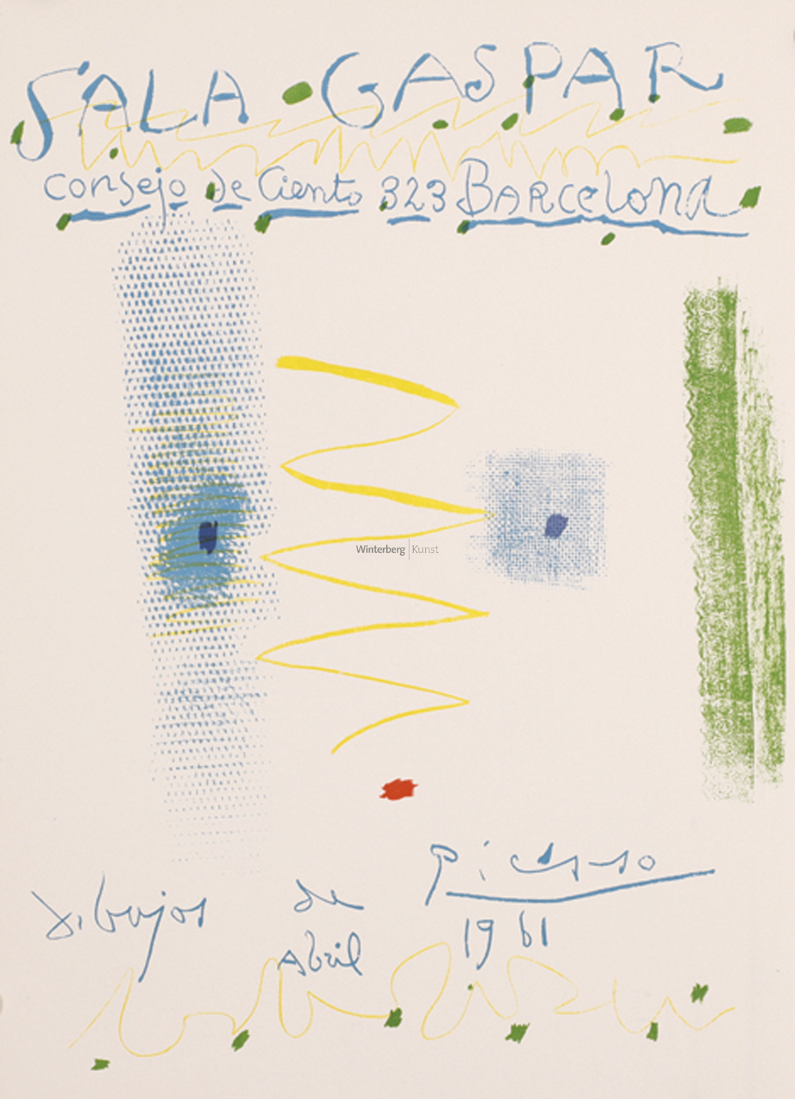PABLO PICASSO: Affiche Avril 1961 (Kubistisches Gesicht).