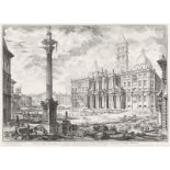 GIOVANNI BATTISTA PIRANESI: Veduta della Basilica di Sta. Maria Maggiore con le due Fabbriche later