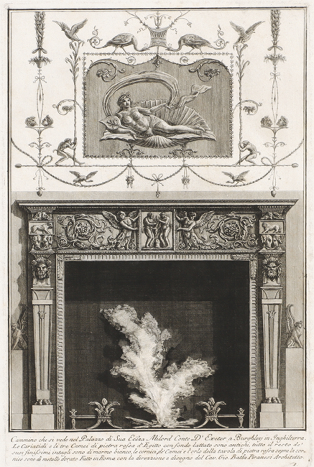 GIOVANNI BATTISTA PIRANESI: Cheminée ornée pour Lord Exeter.