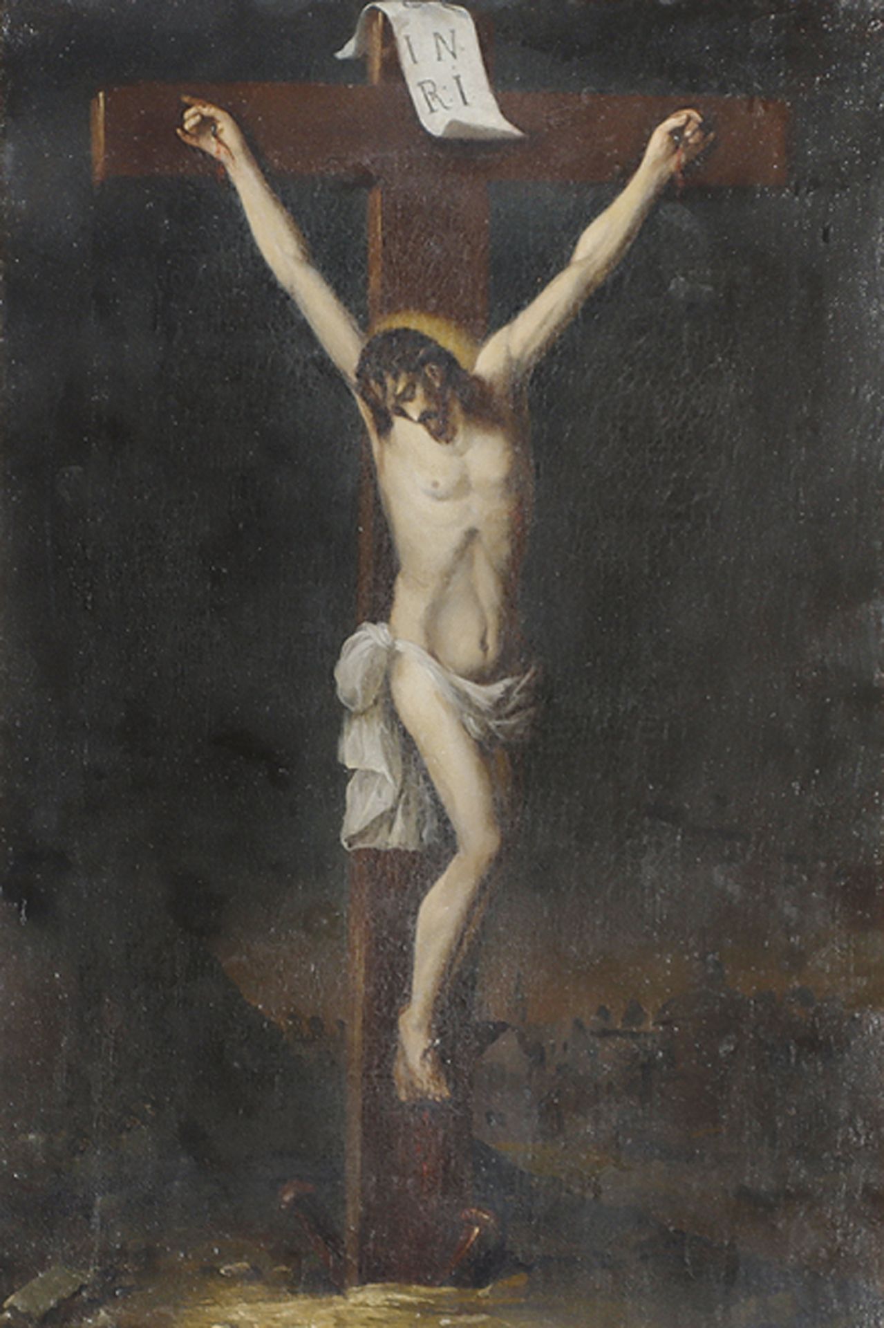 NIEDERLÄNDISCHER KÜNSTLER: Jesus Christus am Kreuz auf Golgatha,