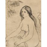 AUGUSTE RENOIR: Femme nue assise.
