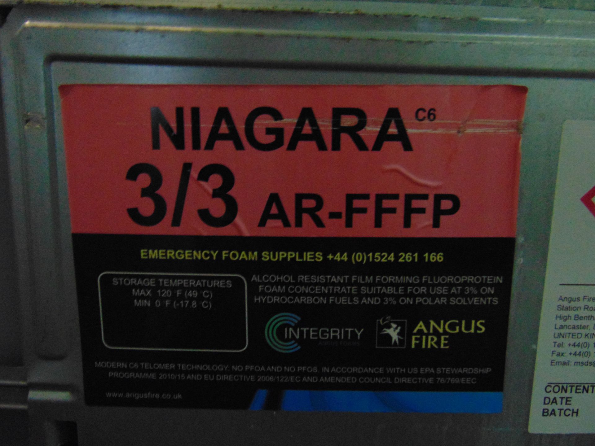 Niagara 3/3 Foam Concentrate Liquid - 1000 Litre IBC - Image 3 of 6