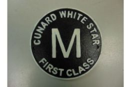 Titanic White Star Line Cunard First Class Wall Plaque