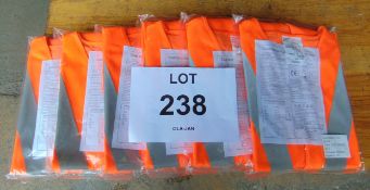 6 x Unissued Orange Hi-Viz Vests - Size Medium