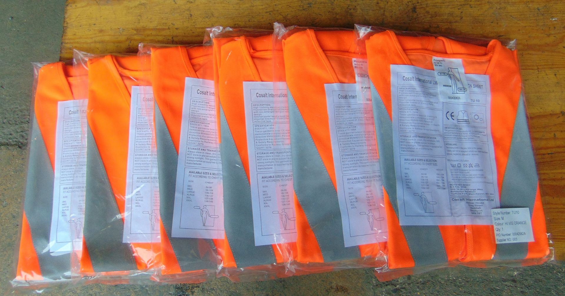 6 x Unissued Orange Hi-Viz Vests - Size Medium - Image 2 of 7