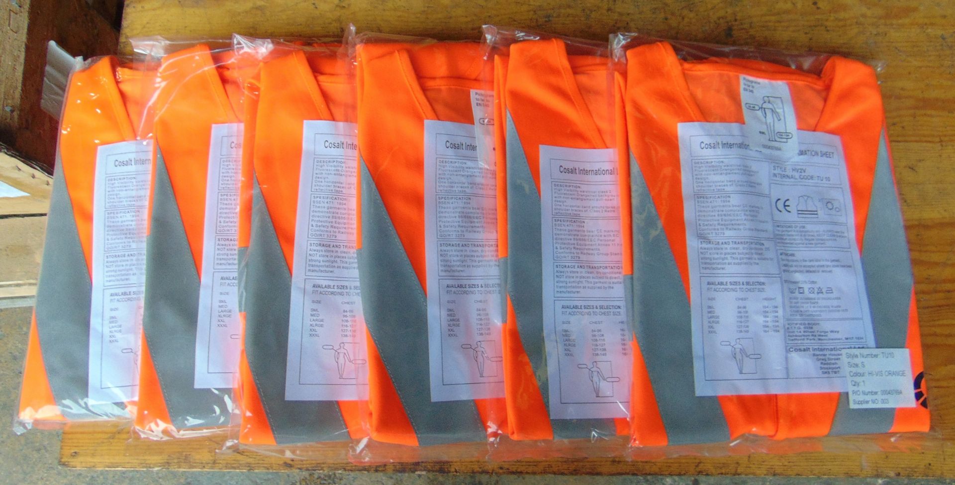 6 x Unissued Orange Hi-Viz Vests - Size Small - Image 2 of 7