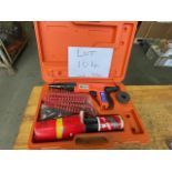 ICP PA62 POWER FEED CARTRIDGE FIXING GUN C/W CARTRIDGES CLEANER ETC IN CASE