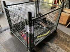 1X STILLAGE JACKS, STEEL TOW ROPE, TRAILER JOCKEY WHEEL, LIFTING STRAPS, ETC