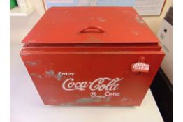Galvanised Coca-Cola Cool Box W/ Bottle Opener & Side Handles