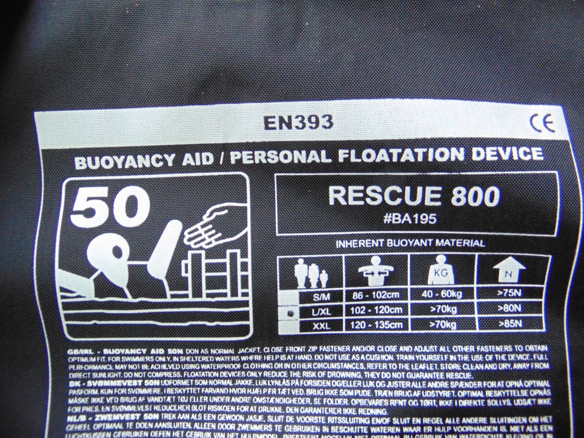 Palm Professional Rescue 800 Buoyancy Aid - PFD Personal Floatation Device Size L/XL - Image 4 of 4