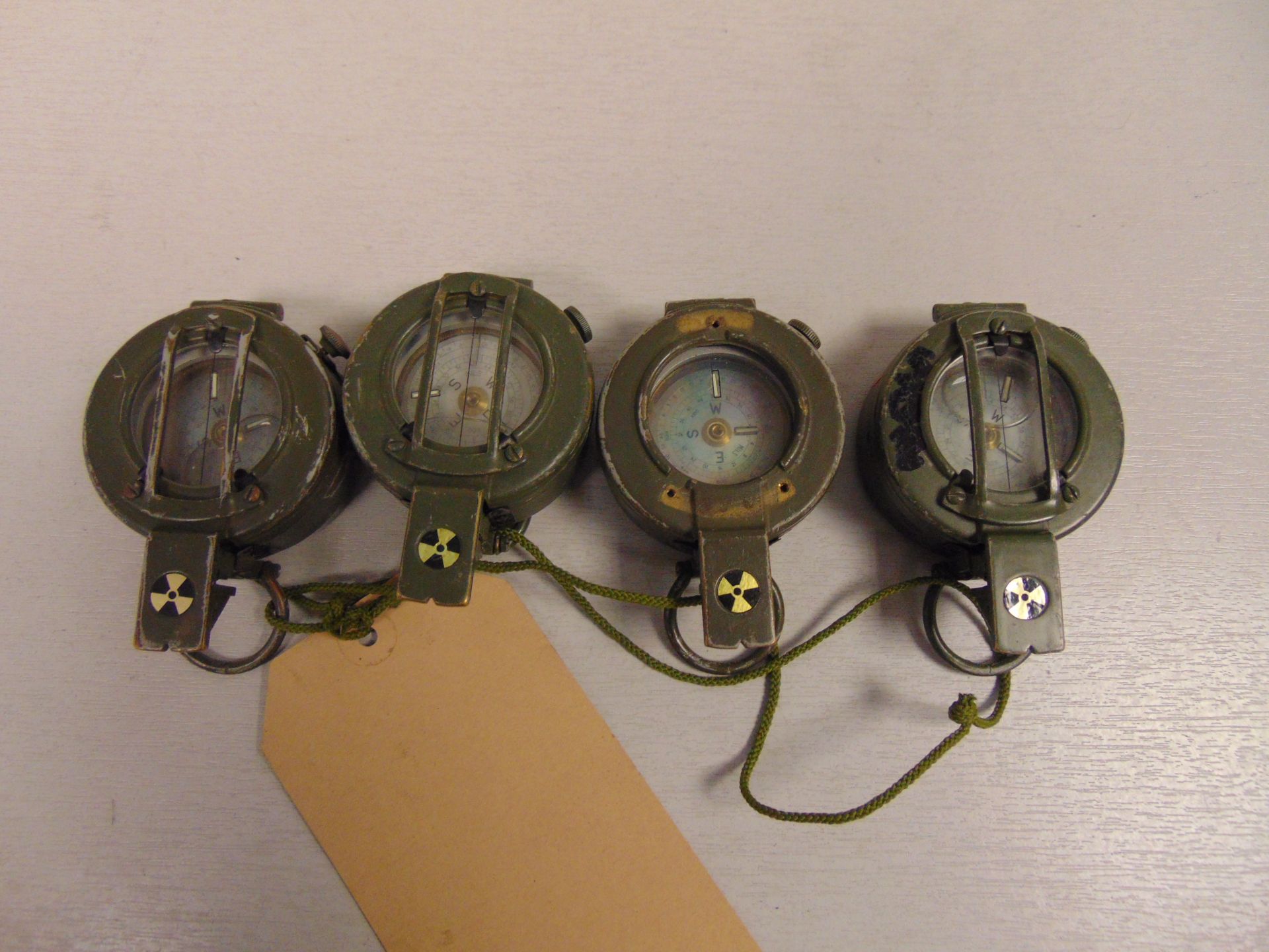 4 x Stanley London British Army Brass Prismatic Compass in Mils, Nato Marked - Image 2 of 4