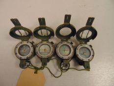 4 x Stanley London British Army Brass Prismatic Compass in Mils, Nato Marked