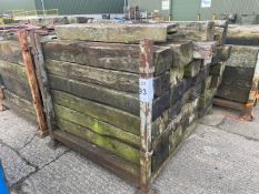 38 WOODEN RAILWAY SLEEPERS STILLAGE INCLUDED