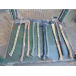 10 x Pioneer British Army Felling Axes and Sledge Hammer