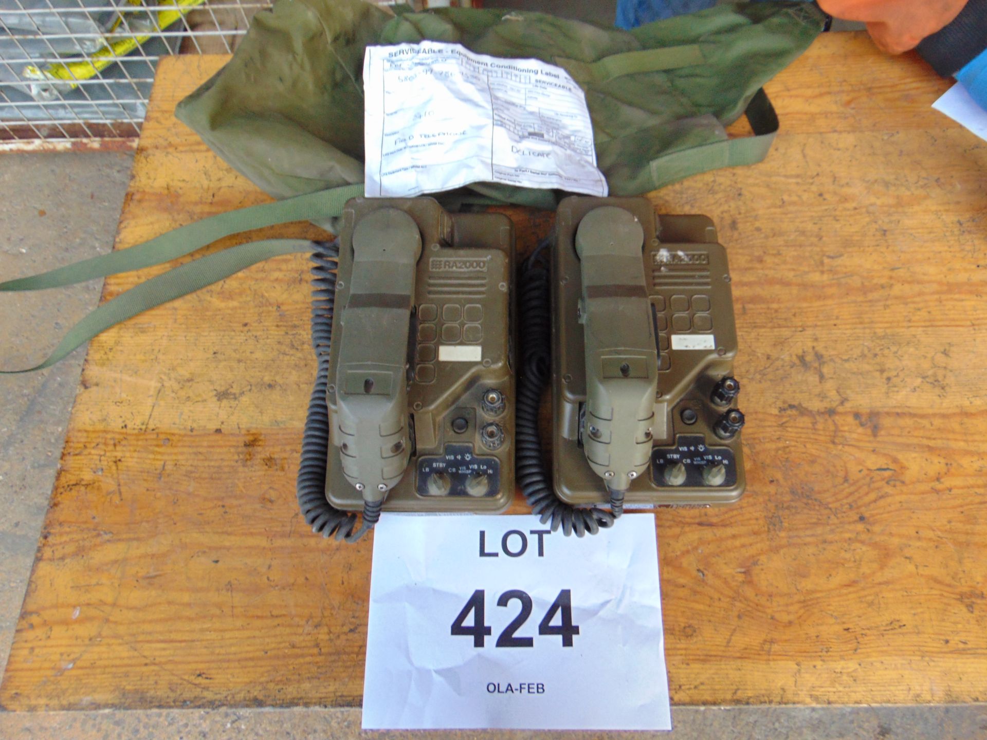 2 x Field Telephone Combat PTC 414 Racal 2000 c/w Bags
