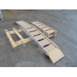 Pair of Heavy Duty Aluminium Folding Quad Bike RTV Ramps, 3.1m long, SWL Per Ramp 600kg.