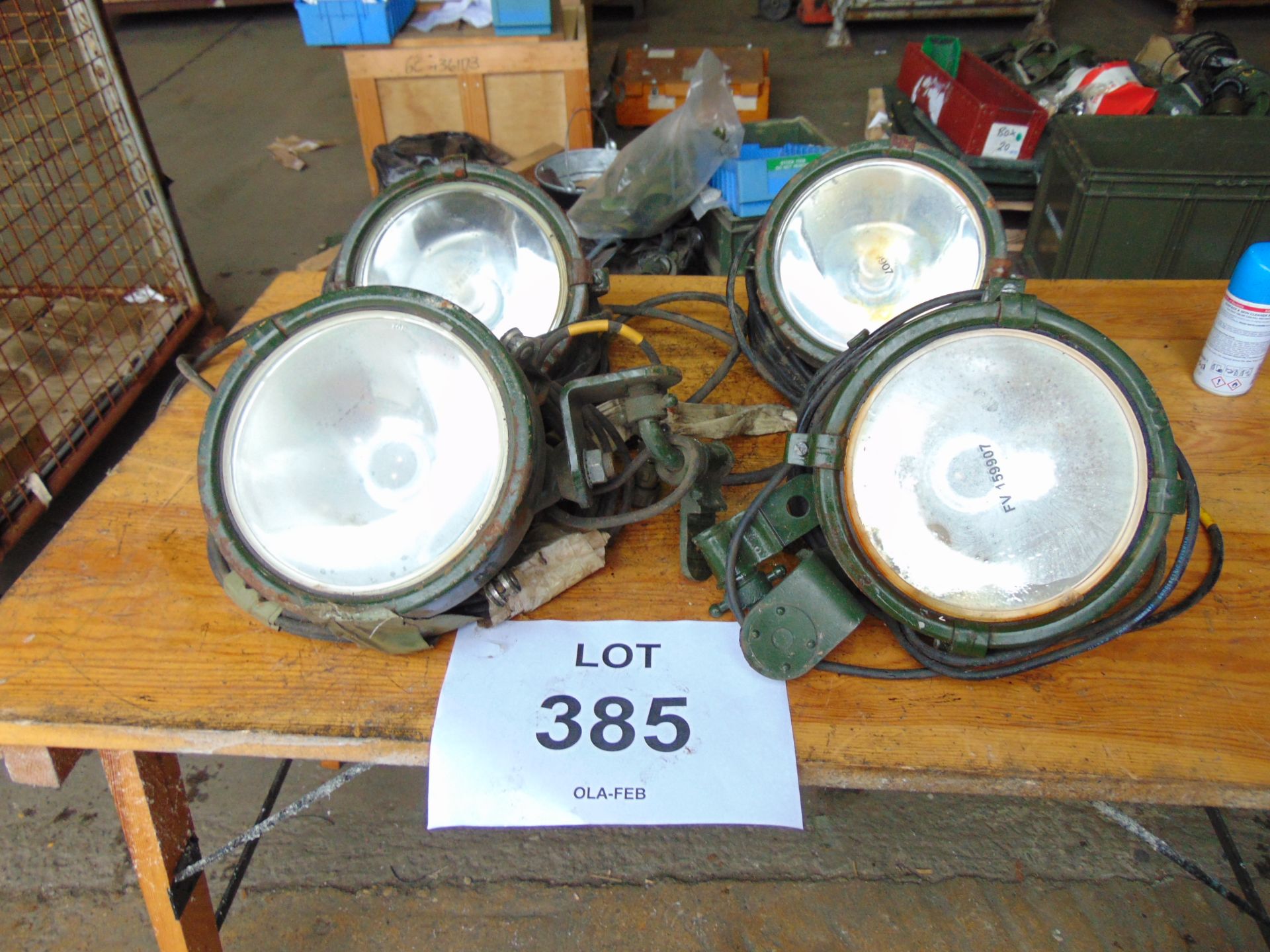 4 x FV159907 Vehicle Spot Lamp c/w Bracket and Leads - Image 4 of 4