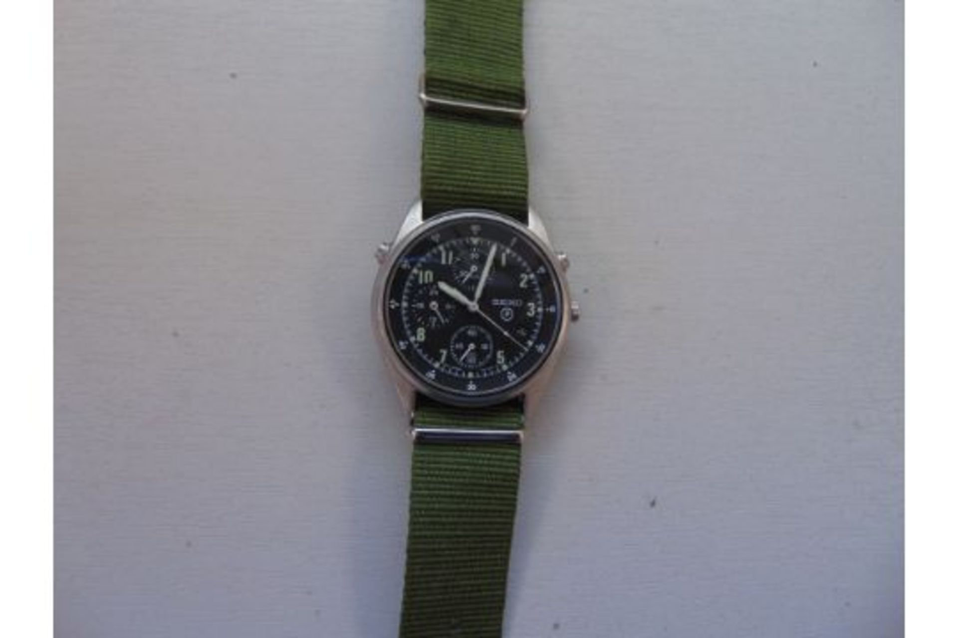 Seiko Gen 2 Pilots Chrono (Date adjust) RAF Tornado Force Issue, Nato Numbers, Date 1995, S/N 3092 - Image 2 of 5