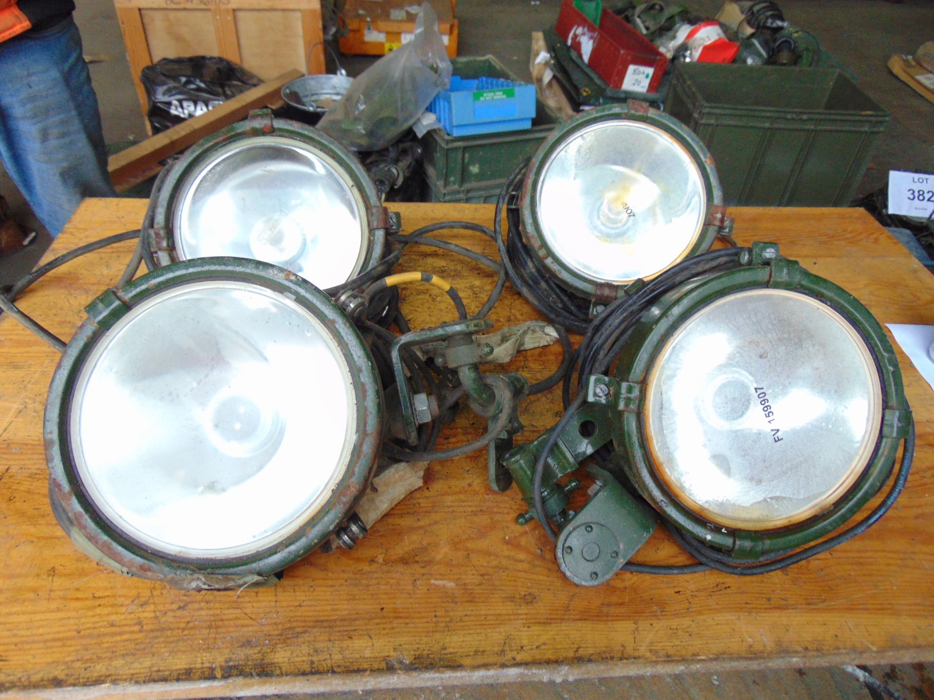 4 x FV159907 Vehicle Spot Lamp c/w Bracket and Leads