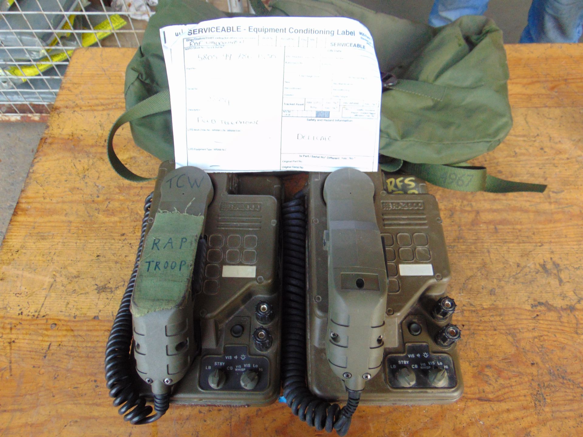 2 x Field Telephone Combat PTC 414 Racal 2000 c/w Bags - Image 2 of 7