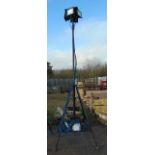 Lighting Tower w/ 4 Flood Light Units, Power Connection Cable & Switch