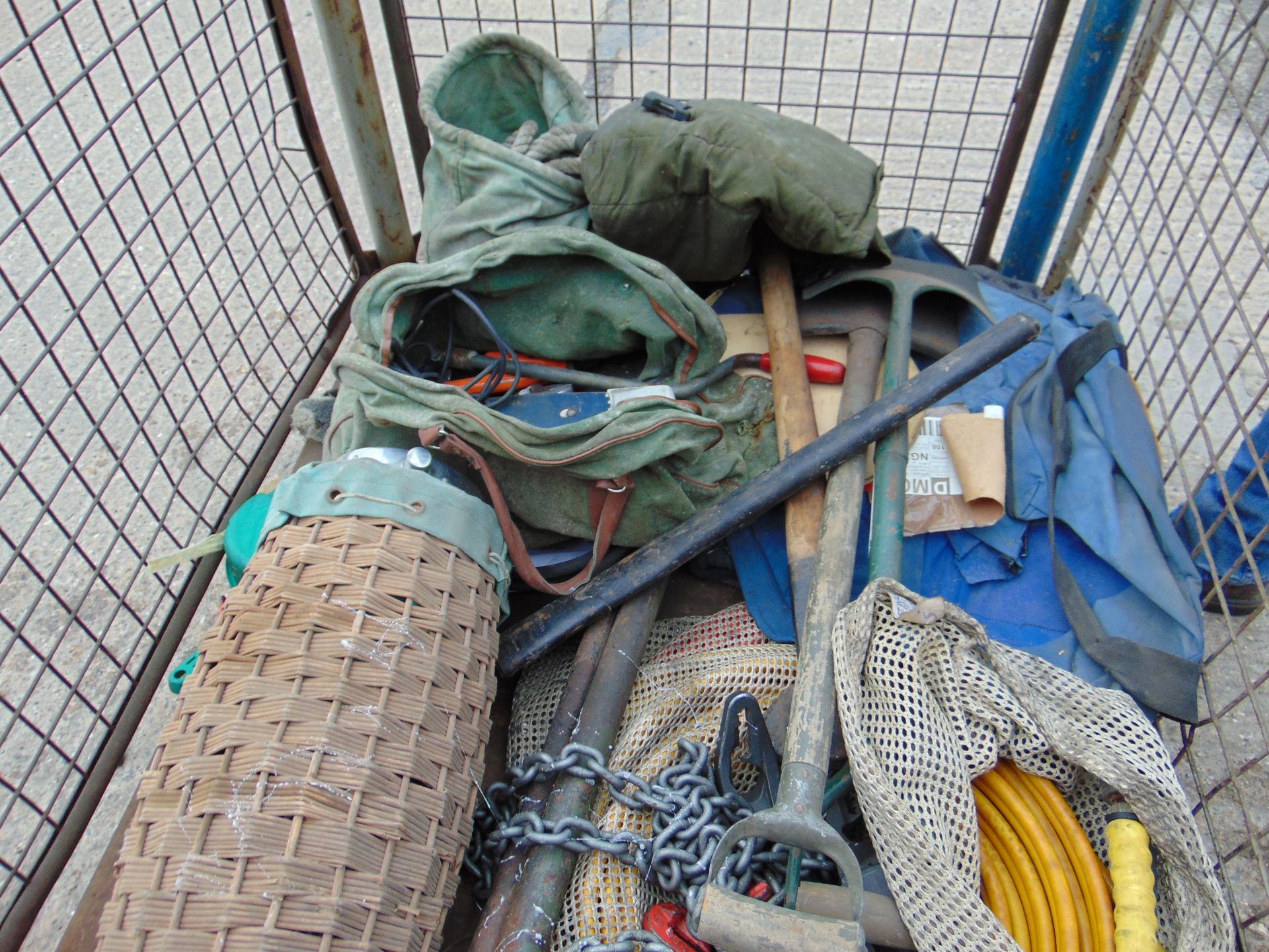 1 x Stillage of Green Goddess Fire Equipment inc Tools, Fire Axes Chains Etc - Image 3 of 10
