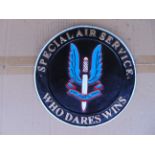 SAS Who Dares Wins Cast Iron Hand Painted Wall Plaque 25cms Dia