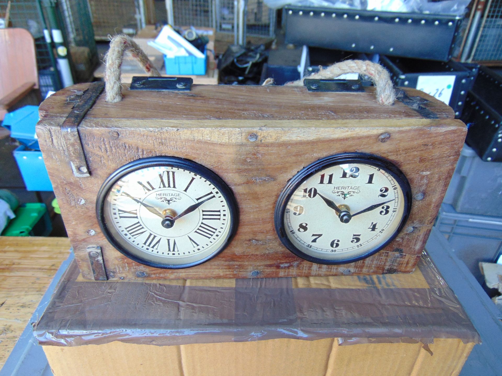 Heritage Oak Double Clock