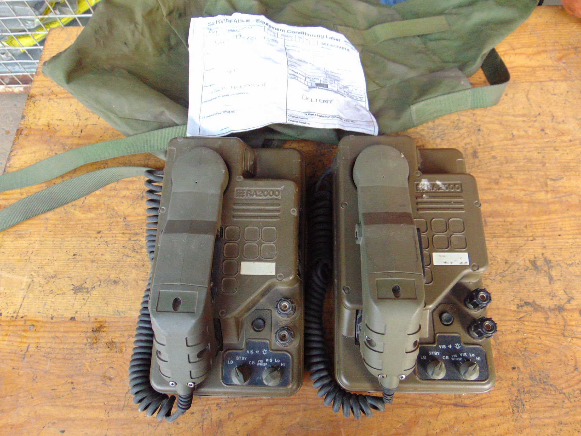 2 x Field Telephone Combat PTC 414 Racal 2000 c/w Bags - Image 2 of 7