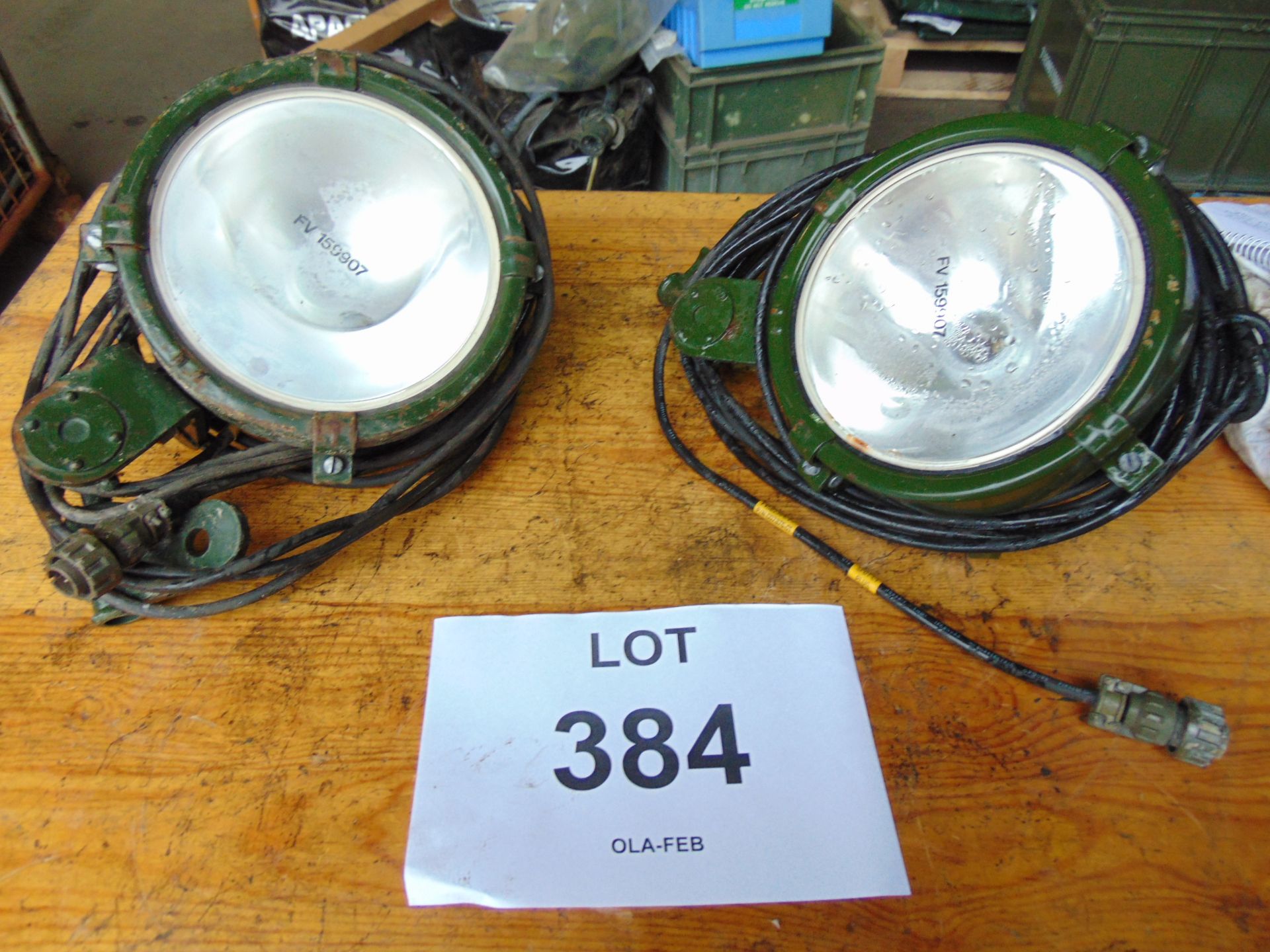 2 x FV159907 Vehicle Spot Lamp c/w Bracket and Leads - Image 5 of 5