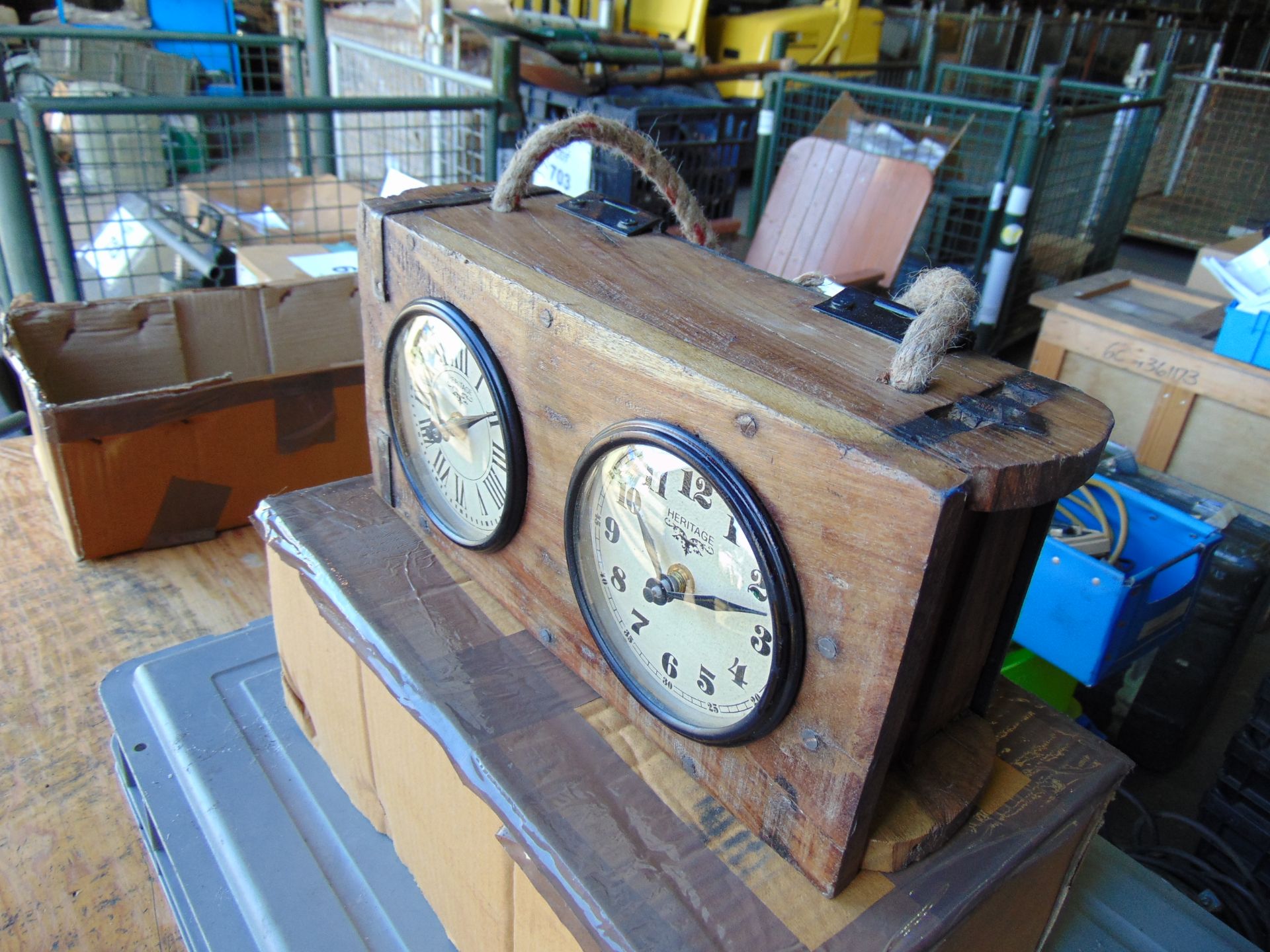 Heritage Oak Double Clock - Image 3 of 5