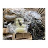 1x STILLAGE OF ELECTRICAL CABLE, STRAPS, POWER SUPPLIES, ETC