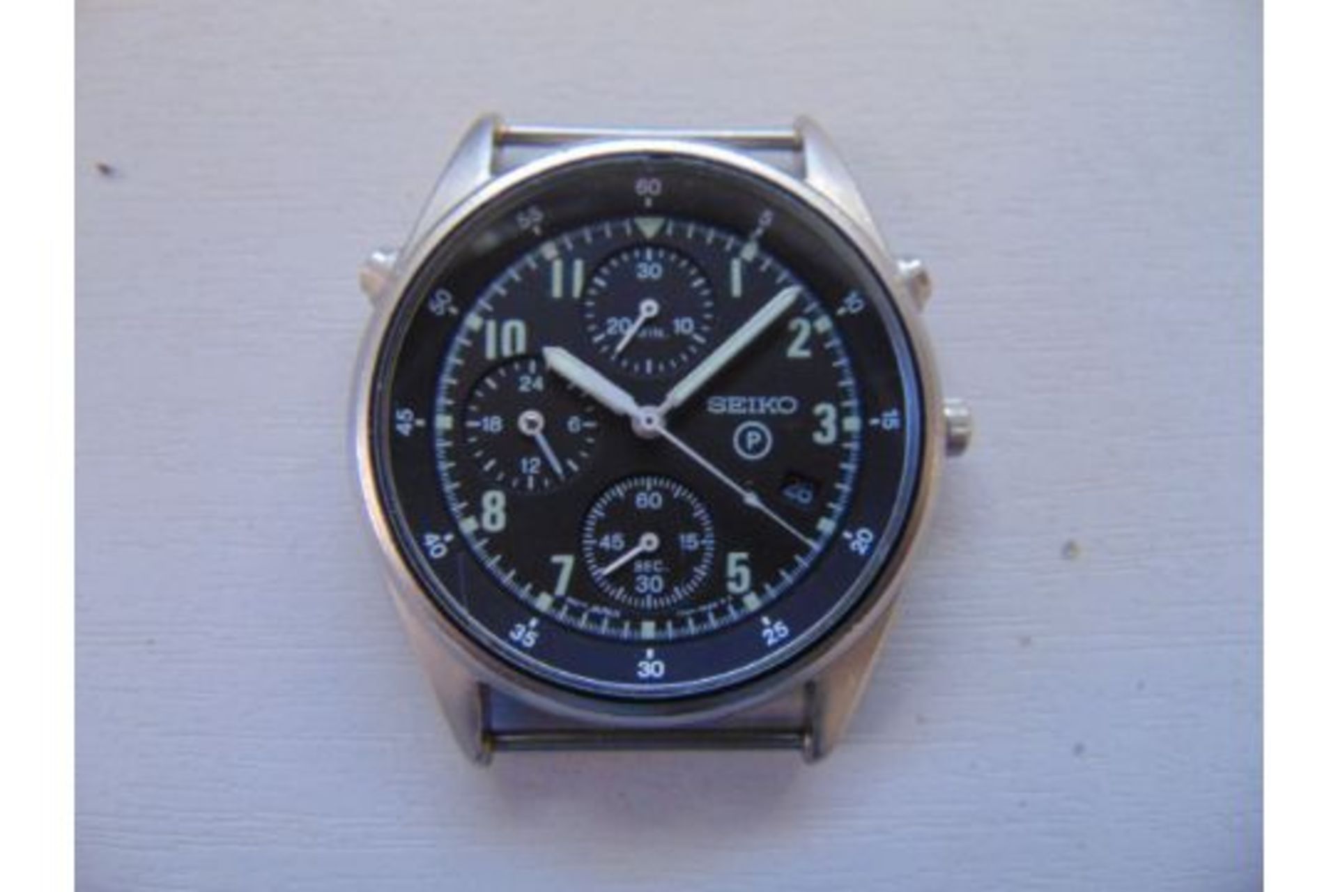Seiko Gen 2 Pilots Chrono (Date adjust) RAF Tornado Force Issue, Nato Numbers, Date 1995, S/N 3092 - Image 3 of 5