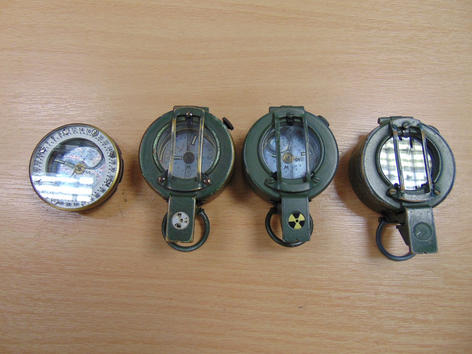 4 x Stanley London British Army Brass Prismatic Compass in Mils, Nato Marks - Image 3 of 3