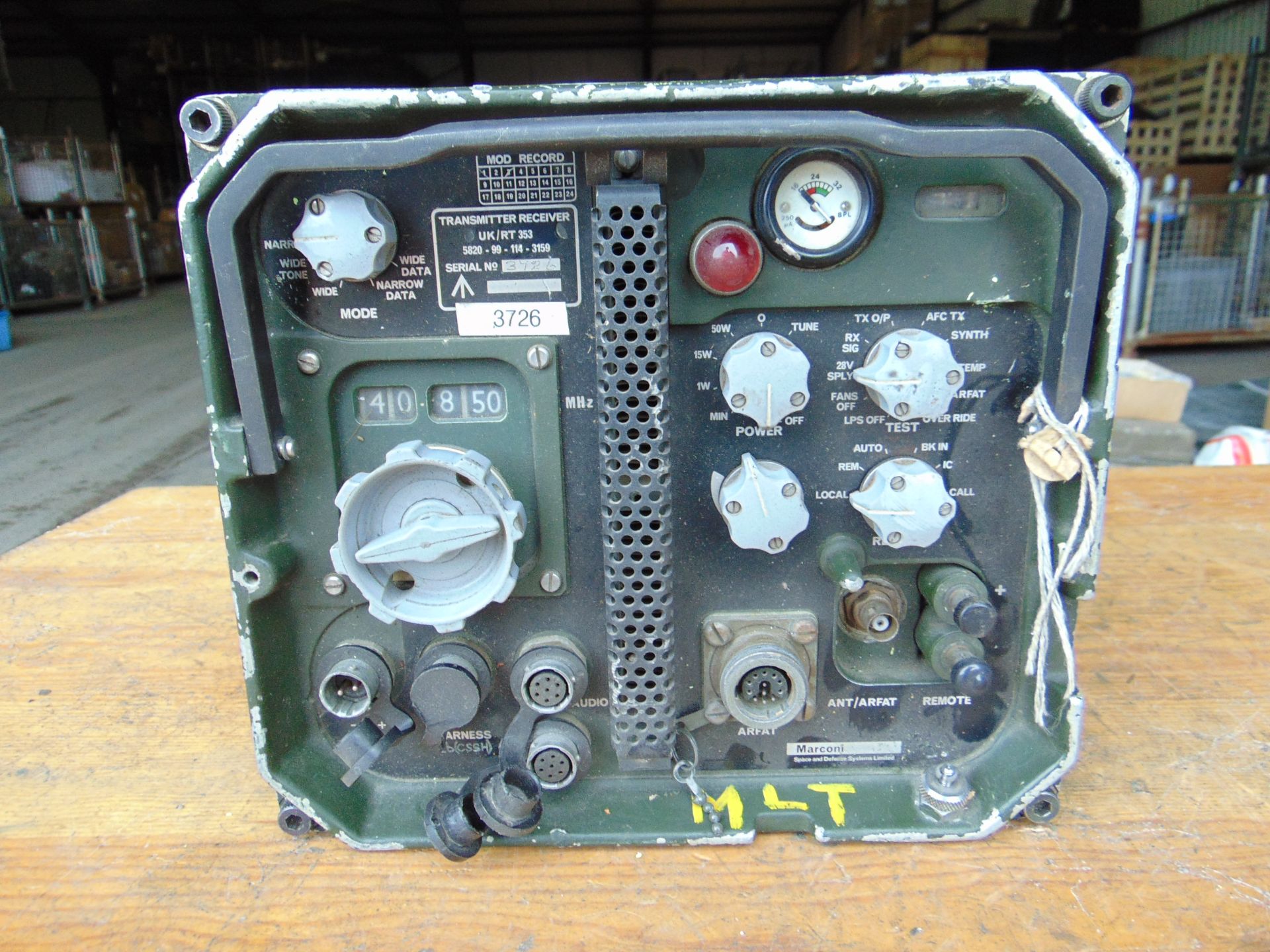 Clansman UK RT 353 VHF Transmitter Receiver Radio - Image 3 of 4