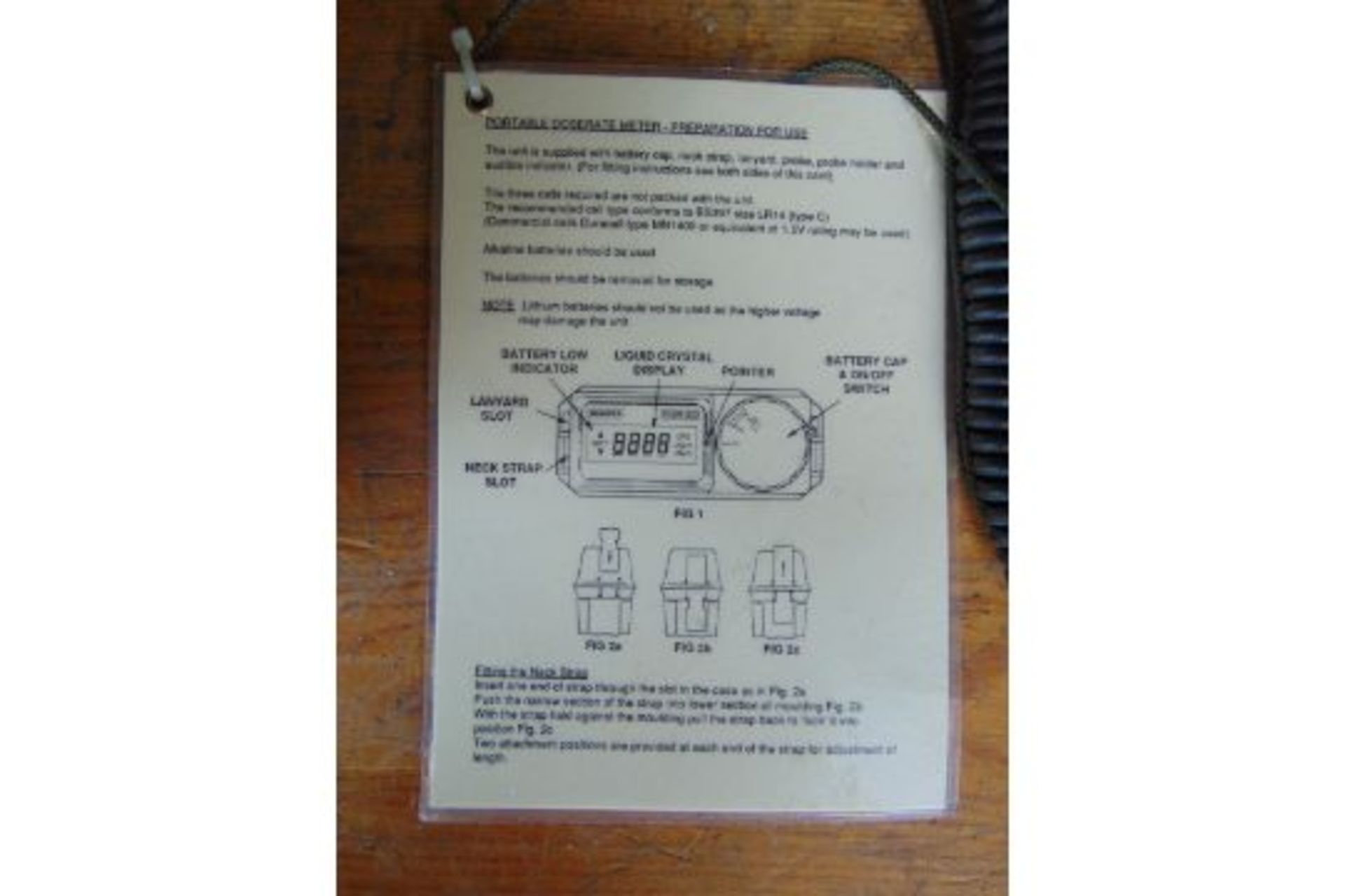 Portable Dose Rate Meter W/ Probe, Audible Indicator, Carry Strap & Operations Card - Image 5 of 8