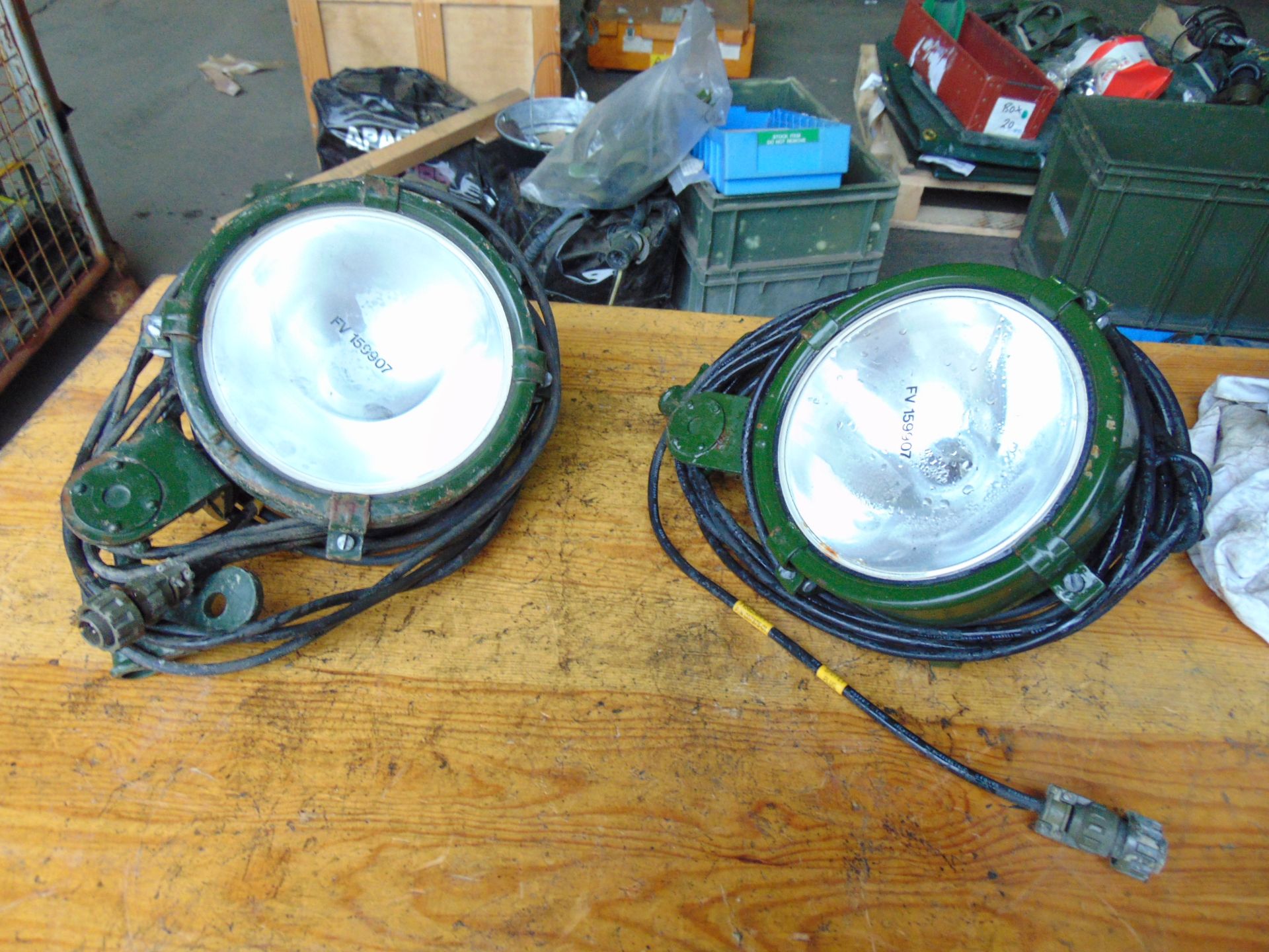 2 x FV159907 Vehicle Spot Lamp c/w Bracket and Leads