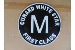Titanic Cunard White Star First Class Hand Painted Cast Iron Wall Plaque 25cms Dia