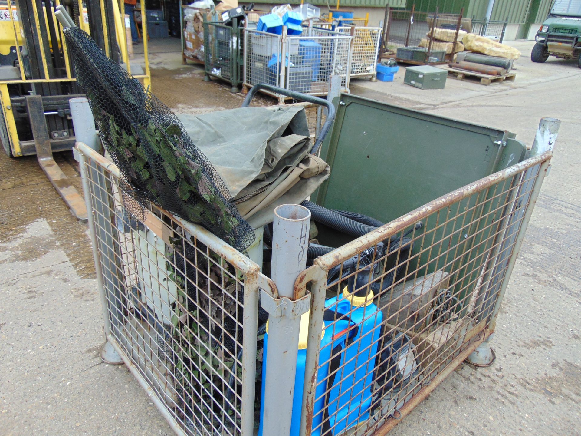 1 x Stillage Sprayer, Cam Netting, Wheel Chocks, Camp Table etc