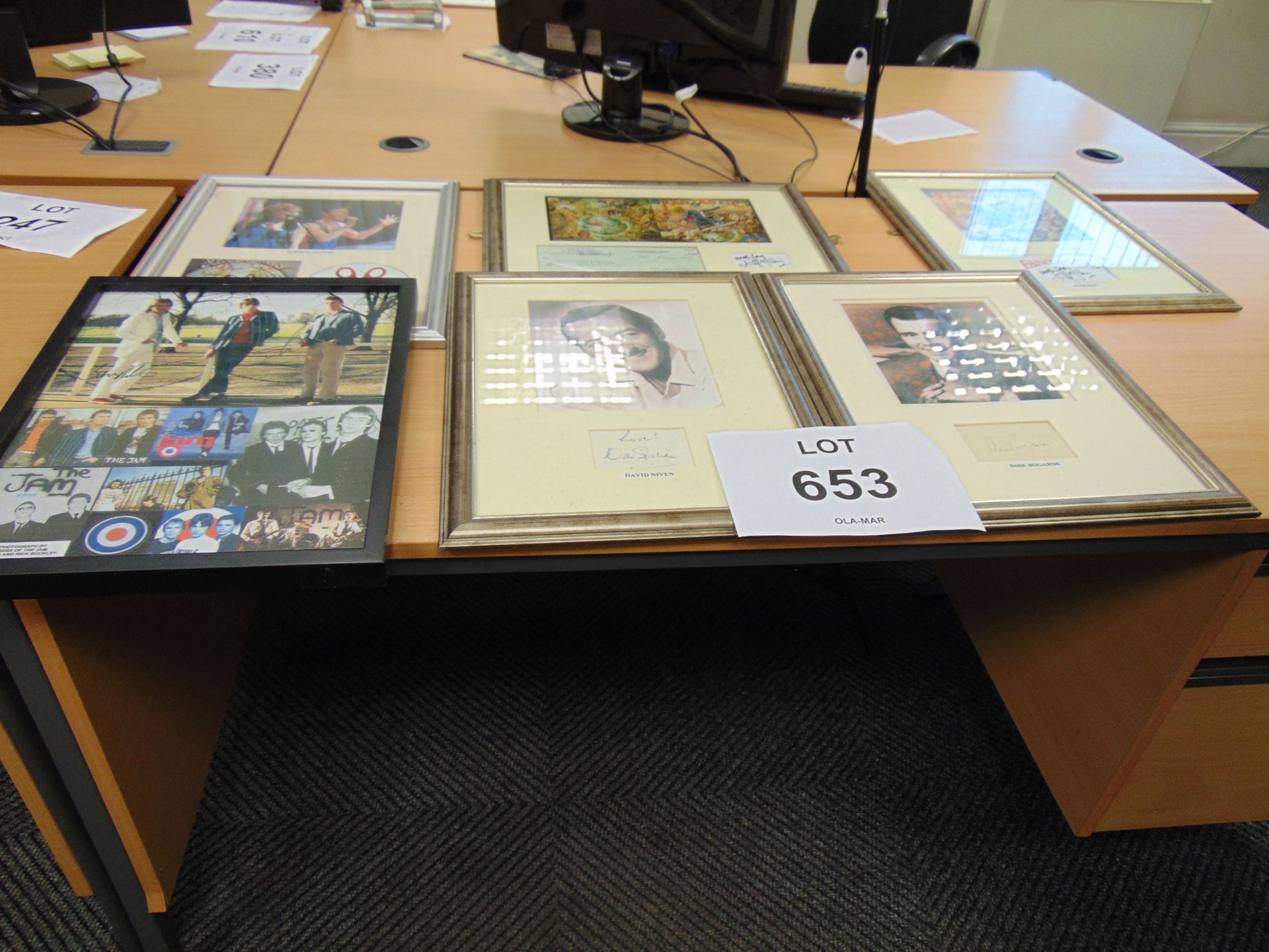 6 x Signed and Framed Pictures inc Elton John, Scissor Sisters, Jam, Dirk Bogande, David Niven etc - Image 2 of 6