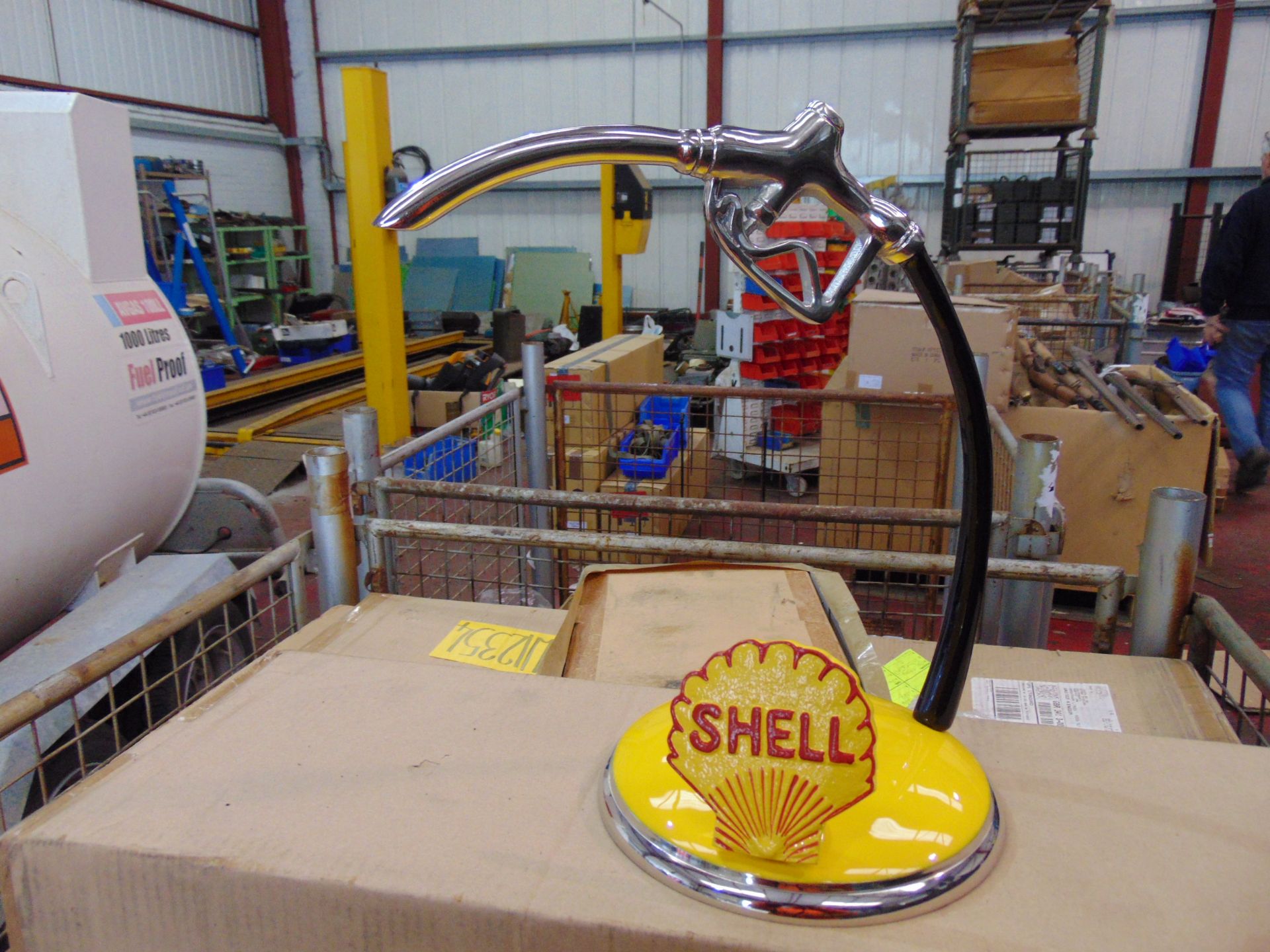 Very Unusual Shell Petrol Pump Desk Top / Counter Top Aluminium Advertising Sign