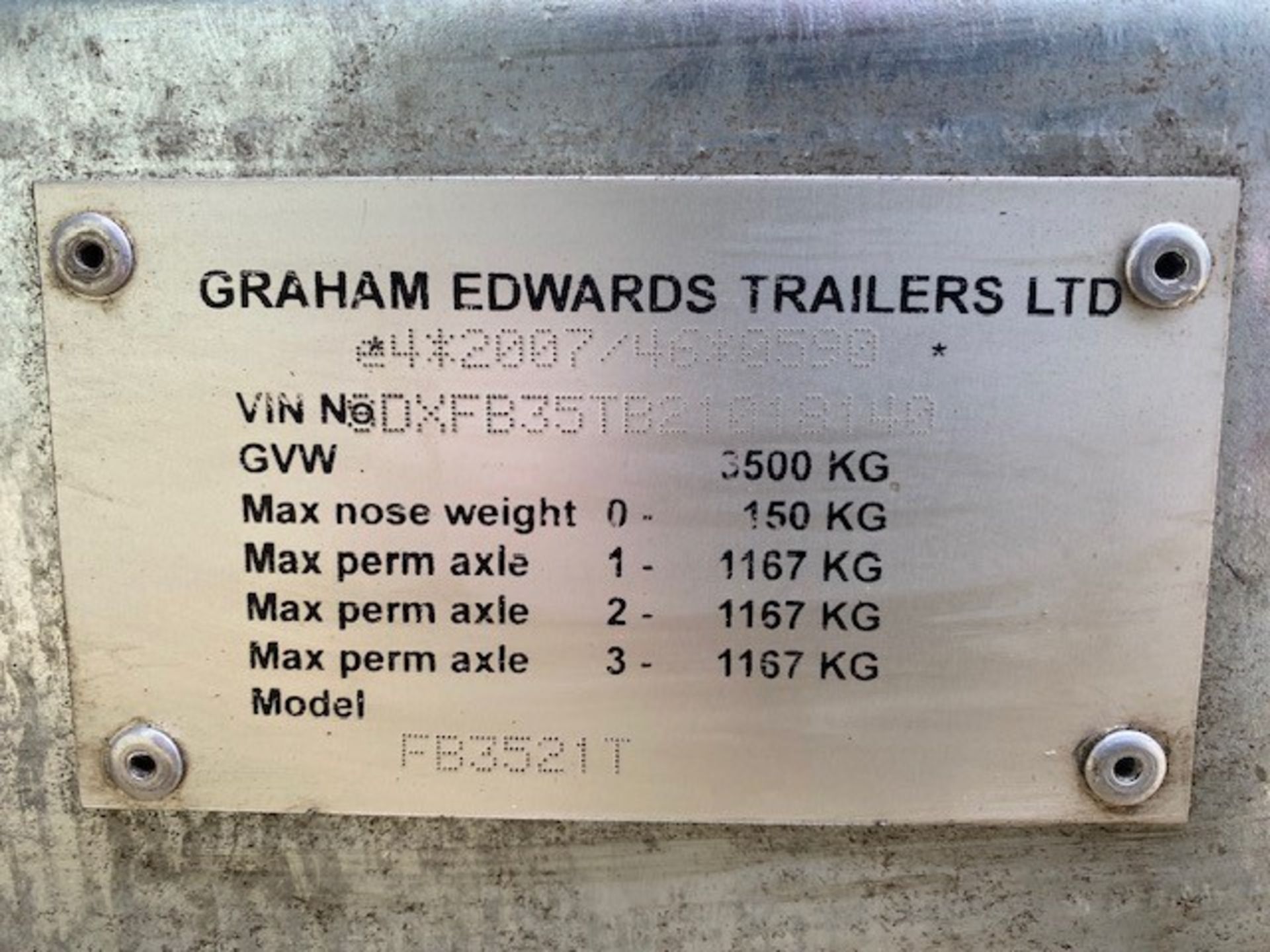 Graham Edwards 3.5 Tonne Tri-Axle Trailer - Image 35 of 36