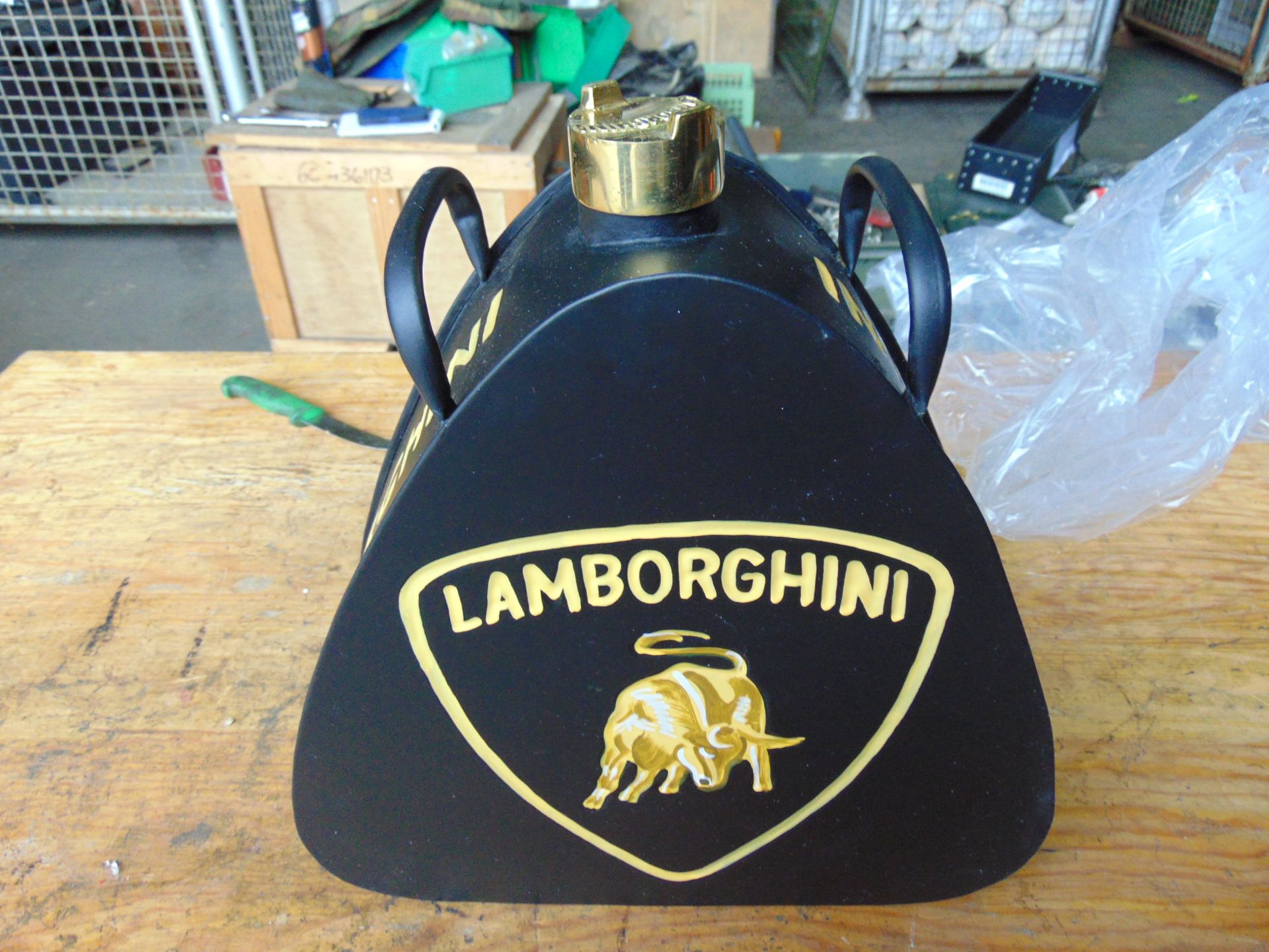 New Lamborghini Hand Painted Fuel/Oil Can with Brass Cap and Handles