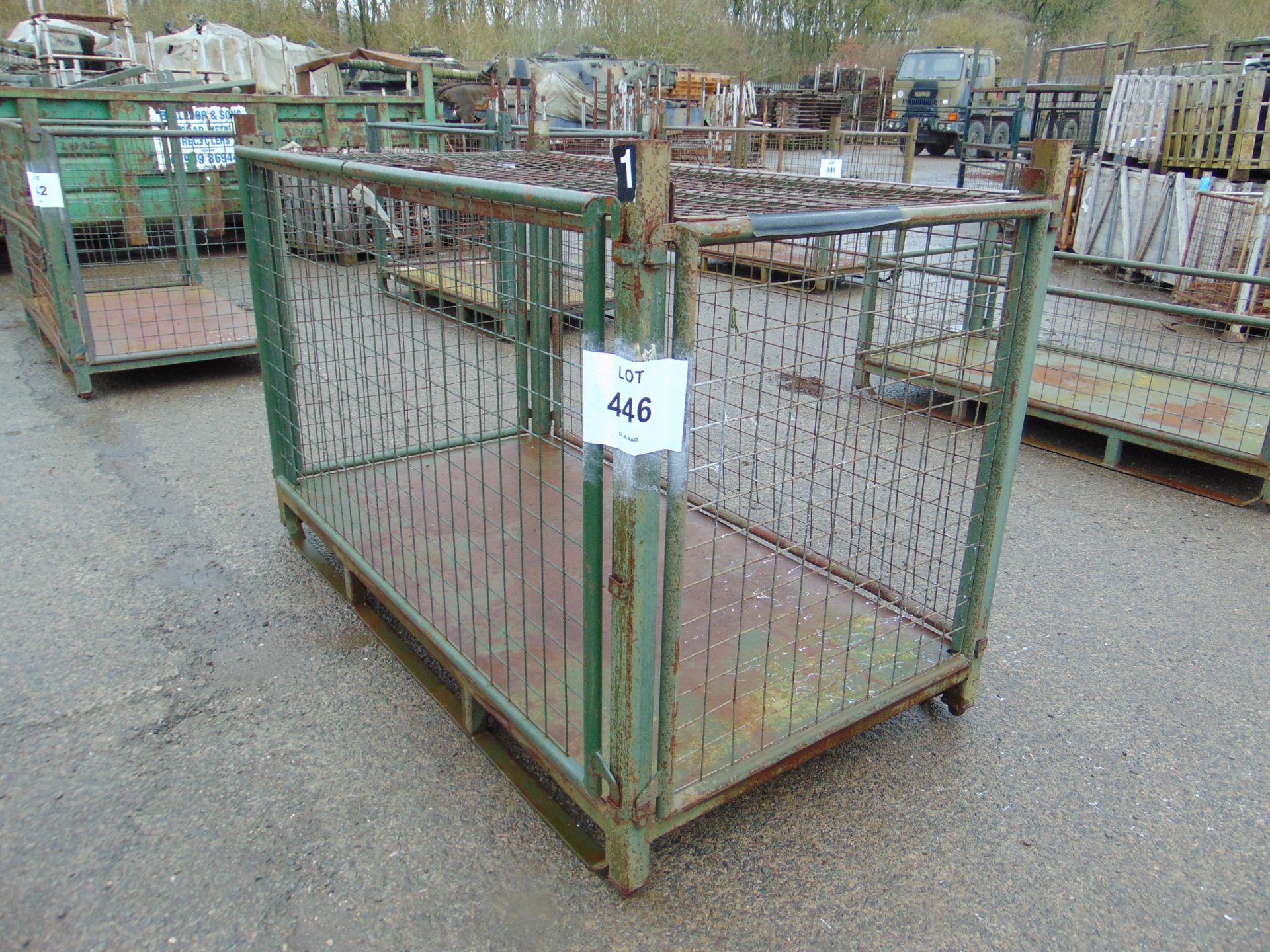 Heavy Duty MOD Steel Stacking Stillage w/ Removeable Side Bars & Corner Posts - Image 2 of 3