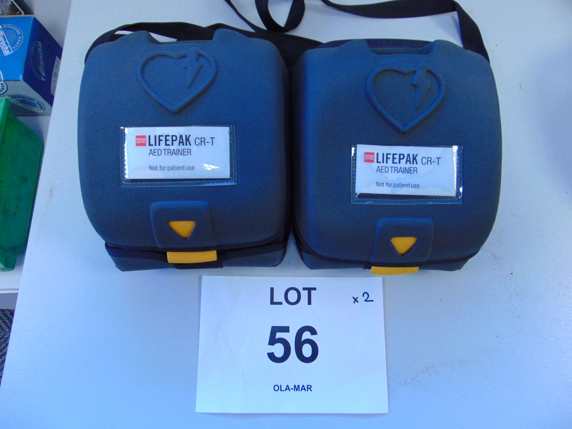 2 x Physio Controls Lifepak CR-T Defibrillator AED Trainer Unit in Carry Case