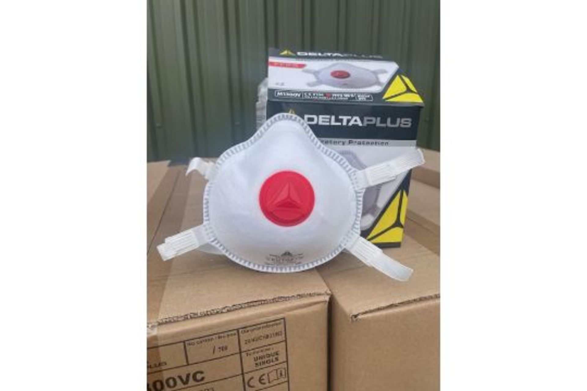 1 PALLET OF 1100 NEW UNUSED DELTA PLUS HIGH QUALITY DUST RESPIRATOR MASKS CE MARKED WITH VALVE - Image 3 of 6