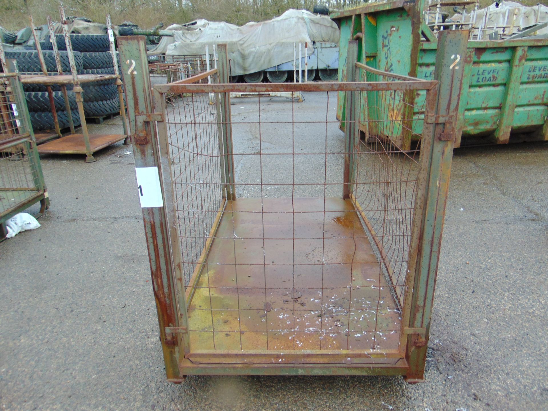 Heavy Duty MOD Steel Stacking Stillage w/ Removeable Side Bars & Corner Posts - Image 3 of 3